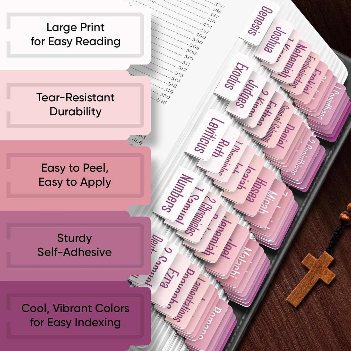 Tab & Verse – Purple & Pink Solid Color Bible Tabs