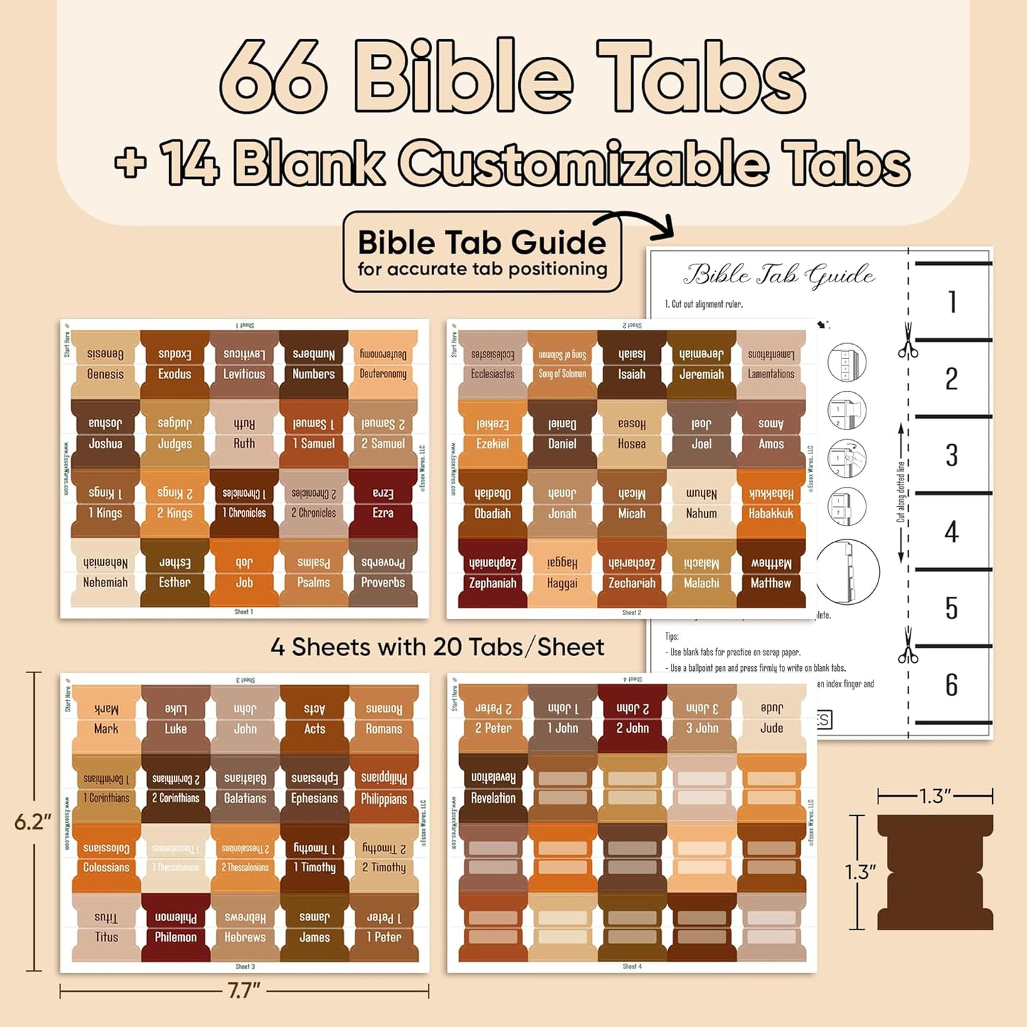 Tab & Verse – Coffee Solid Color Bible Tabs