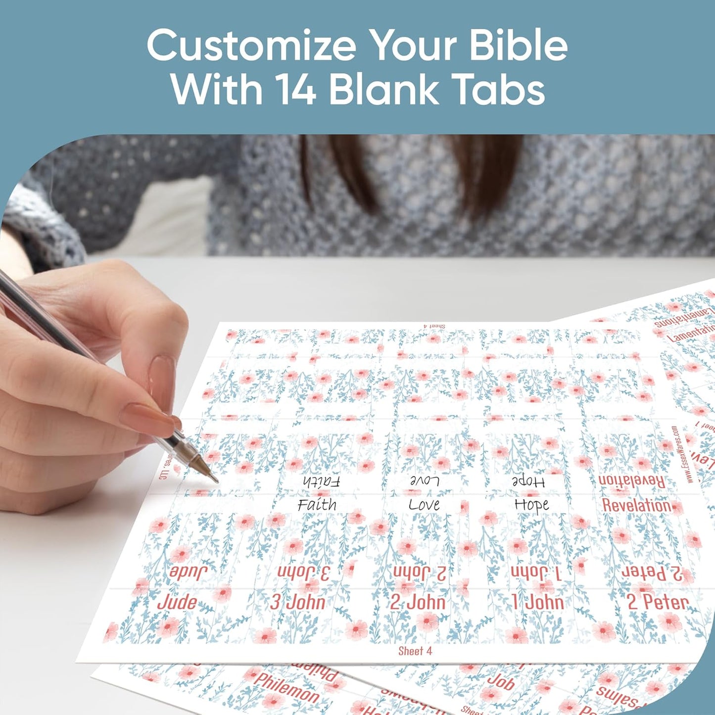 Tab & Verse – Rosy Pink Flowers Bible Tabs