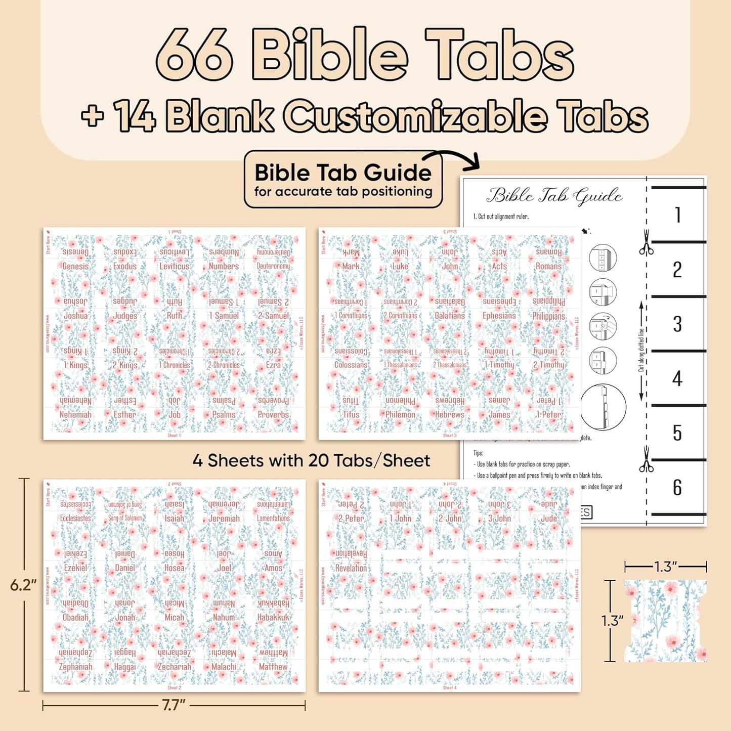 Tab & Verse – Rosy Pink Flowers Bible Tabs