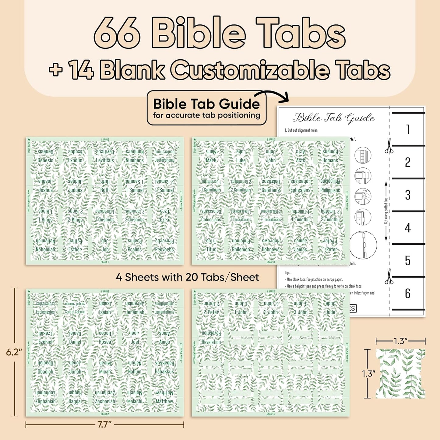 Tab & Verse – Light Green Branches Bible Tabs