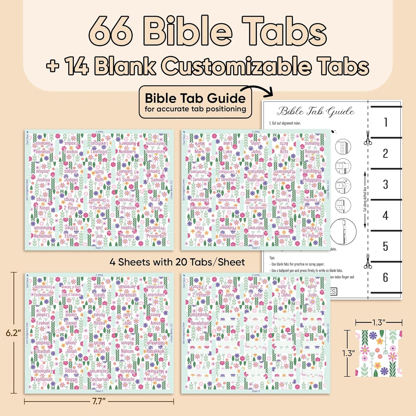 Tab & Verse – Spring Pink Flowers Bible Tabs