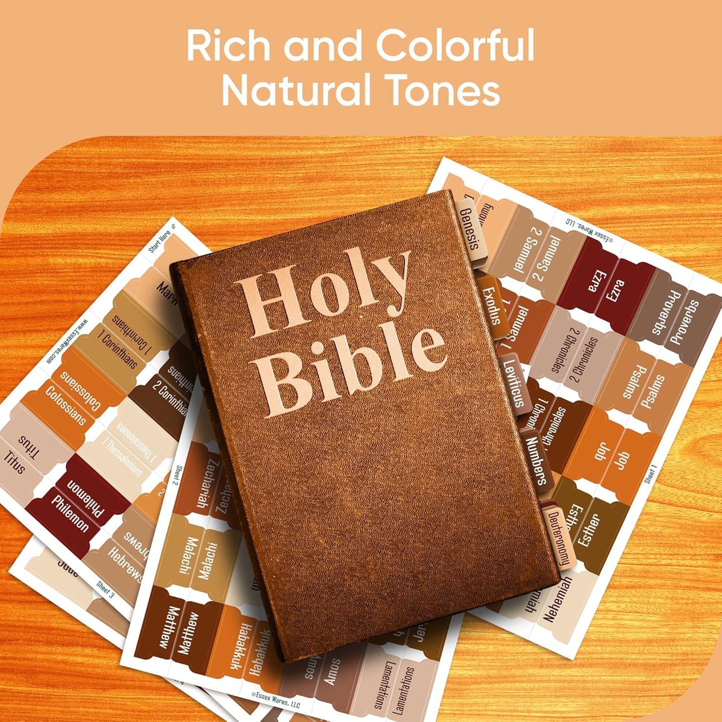 Tab & Verse – Coffee Solid Color Bible Tabs