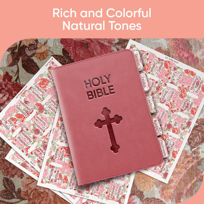Tab & Verse – Pink & Red Roses Flower Bible Tabs