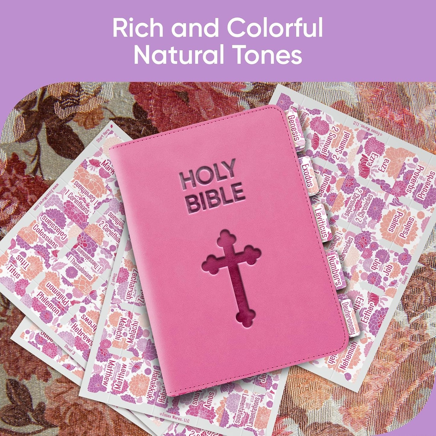 Tab & Verse – Purple & Pink Dahlias Flower Bible Tabs