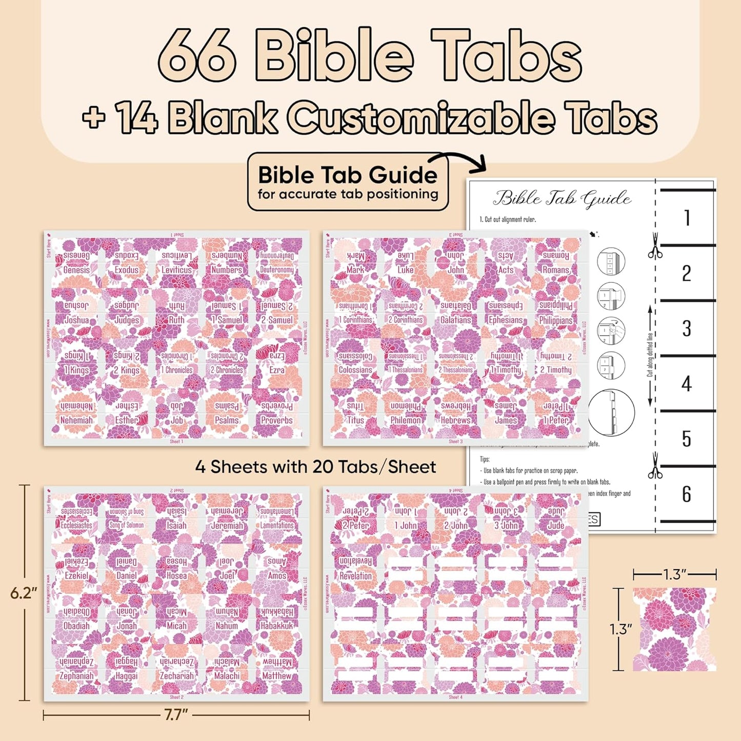 Tab & Verse – Purple & Pink Dahlias Flower Bible Tabs
