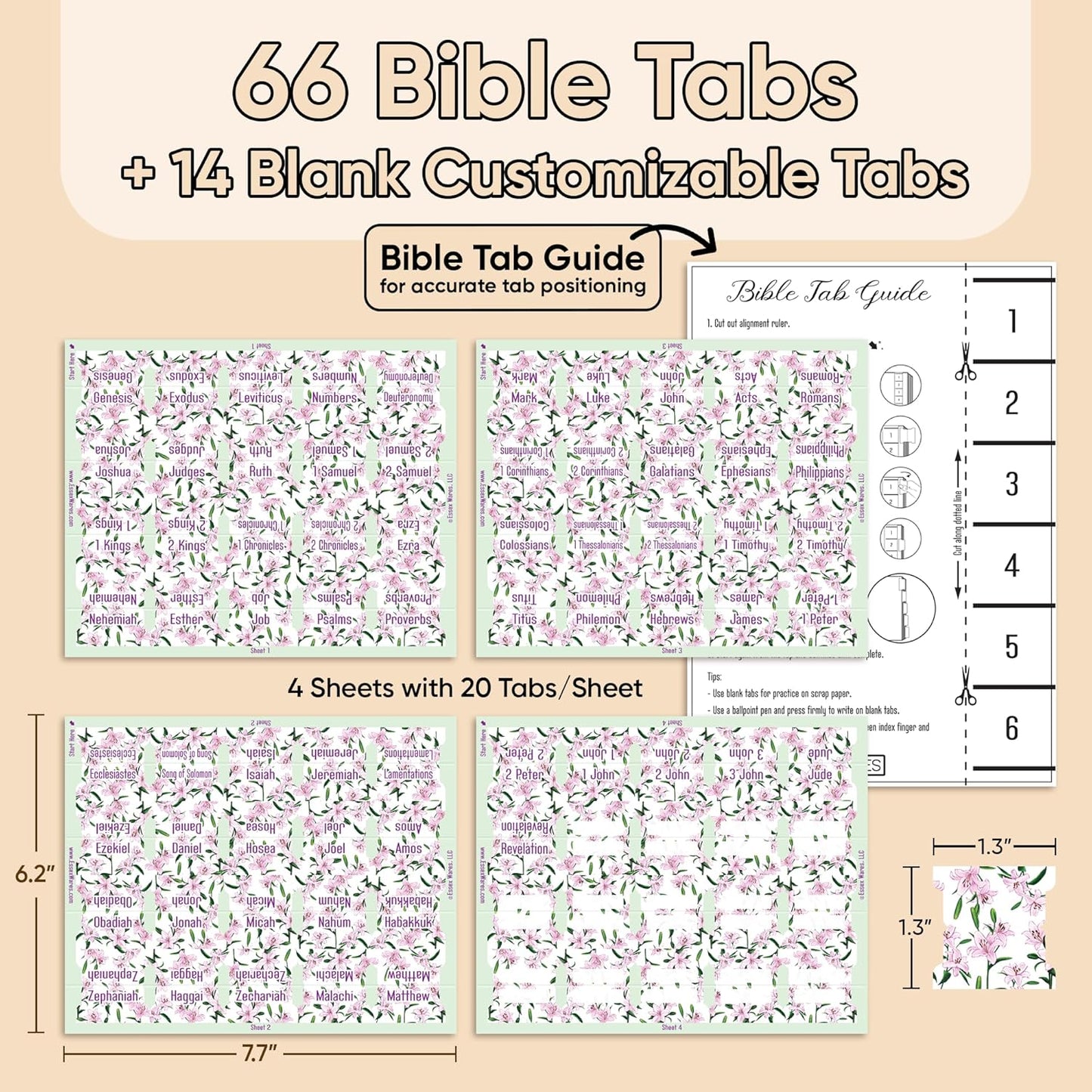 Tab & Verse – Pink Easter Lilies Flower Bible Tabs