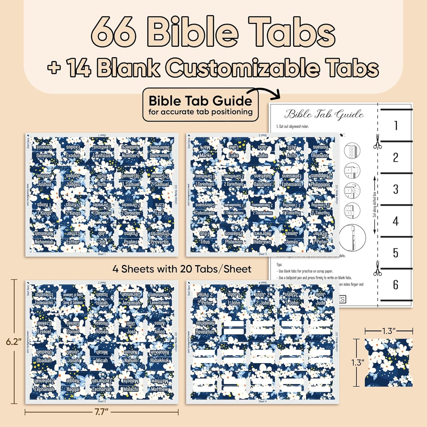 Tab & Verse – Blue & White Flowers Bible Tabs