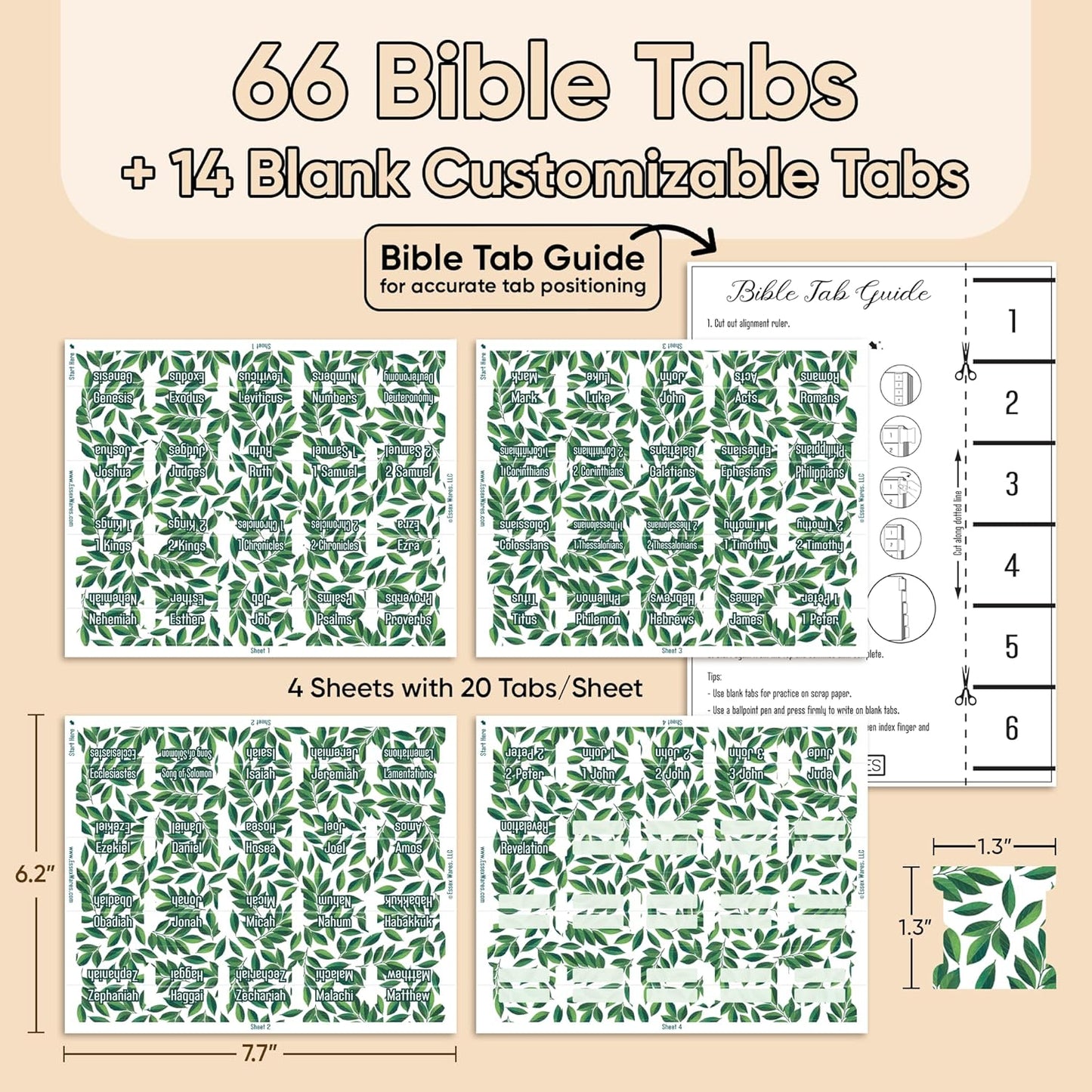 Tab & Verse – Deep Green Leaves Bible Tabs