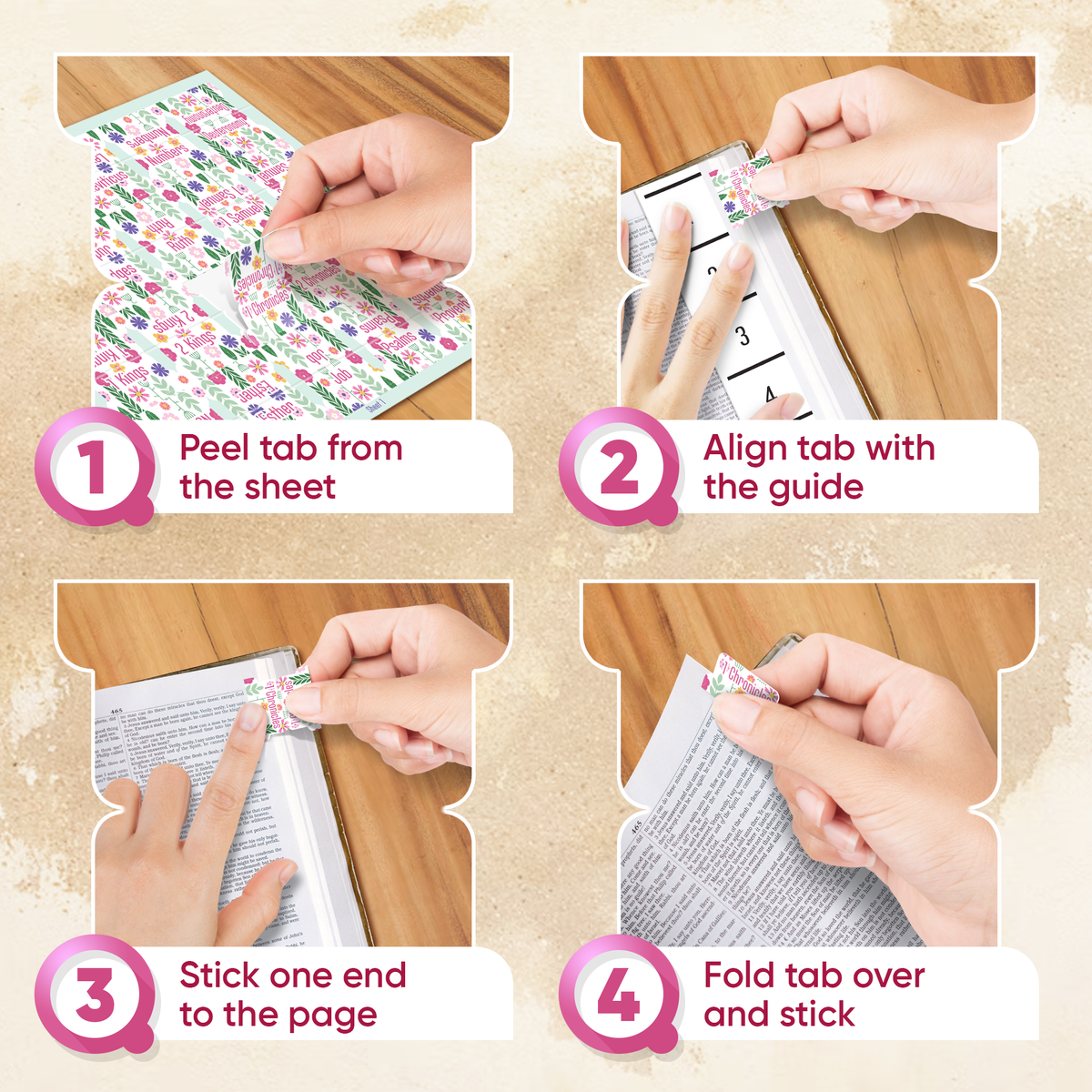 Tab & Verse – Spring Pink Flowers Bible Tabs