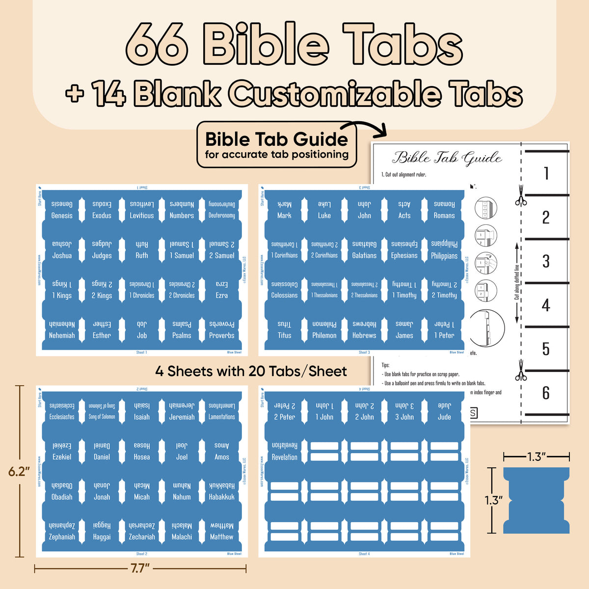 Tab & Verse –  Blue Steel Monochrome Bible Tabs