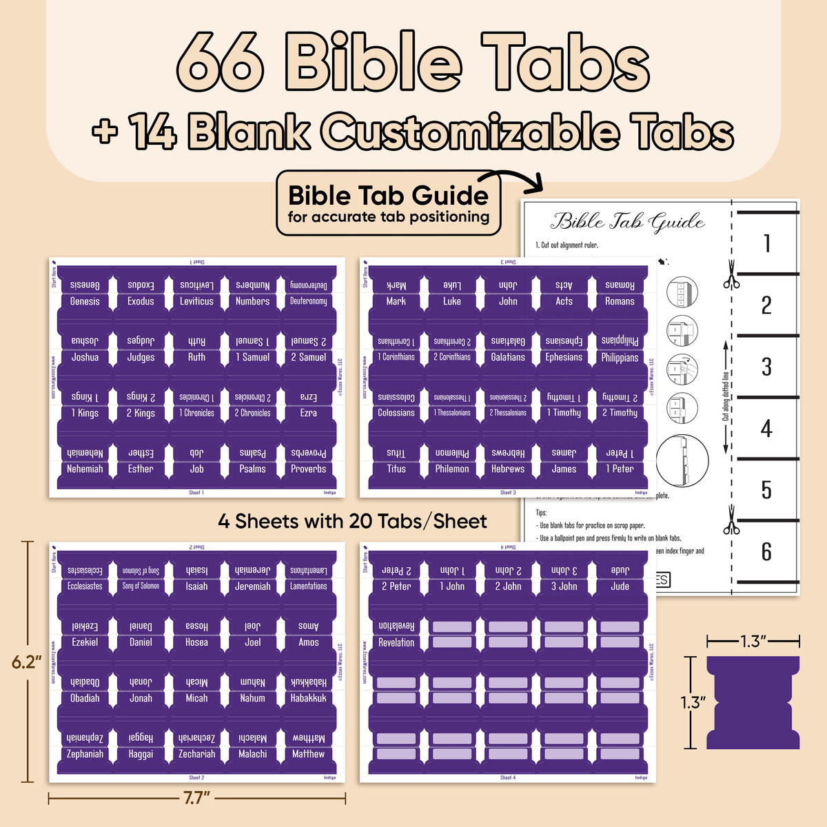Tab & Verse – Indigo Monochrome Bible Tabs